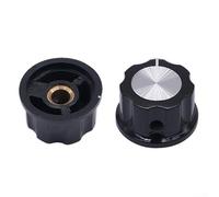 Minhe Pomos de potenciómetro 10 paquetes perfectos para agujero de eje de 6 mm, diseño giratorio superior en tono plateado, mejora tu electrónica