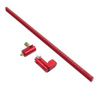 Minhe Regla de dibujo ajustable de aleación de aluminio giratoria de 360 grados para brújula Scribe con radio de aguja central de latón de 36,5 a 300 mm para diseño de trabajo de metal y madera, rojo