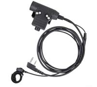 Minhe U94 Cable PTT, adaptador U94 PTT con micrófono de dedo para radio ICOM IC-V8 V80 V82 para Walkie Talkies, conector de empuje para hablar de 2 pines con cable de PU, operación manos libres para