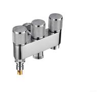 Minhe Válvula de ángulo triple desviador de agua de cobre de 1 entrada y 3 salidas divisor con controles individuales para lavandería, perfil compacto compatible con conexiones roscadas estándar (D)