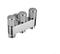 Minhe Válvula de ángulo triple desviador de agua de cobre de 1 entrada y 3 salidas divisor con controles individuales para lavandería, perfil compacto compatible con conexiones roscadas estándar (B)