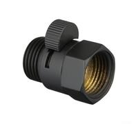 Minhe Válvula de cierre de ducha de latón negro G1/2 con control de flujo | Ajuste de rosca G1/2, cuerpo de latón macizo, acabado negro mate, sello a prueba de fugas, fácil de instalar