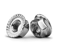 MINHER M10-1,5 Tuercas Hexagona de Brida, Acero Inoxidable 304, DIN 6923 (10 Piezas)