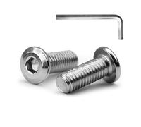 MINHER M5 x 20mm 20Pcs Cabeza plana Tornillos de cabeza hueca hexagonal Pernos,Pernos para muebles, Acero inoxidable A2 V2A,Rosca completa (con Llaves Allen)