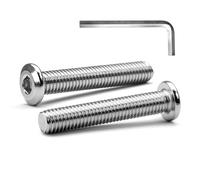 MINHER M6 x 45mm 20Pcs Cabeza plana Tornillos de cabeza hueca hexagonal Pernos,Pernos para muebles, Acero inoxidable A2 V2A,Rosca completa (con Llaves Allen)