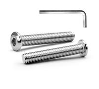 MINHER M6 x 50mm 10Pcs Cabeza plana Tornillos de cabeza hueca hexagonal Pernos,Pernos para muebles, Acero inoxidable A2 V2A,Rosca completa (con Llaves Allen)