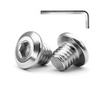 MINHER M6 x 8mm 10Pcs Cabeza plana Tornillos de cabeza hueca hexagonal Pernos,Pernos para muebles, Acero inoxidable A2 V2A,Rosca completa (con Llaves Allen)