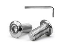 MINHER M8 x 16mm 10Pcs Cabeza plana Tornillos de cabeza hueca hexagonal Pernos,Pernos para muebles, Acero inoxidable A2 V2A,Rosca completa (con Llaves Allen)