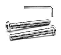MINHER M8 x 60mm 20Pcs Cabeza plana Tornillos de cabeza hueca hexagonal Pernos,Pernos para muebles, Acero inoxidable A2 V2A,Rosca completa (con Llaves Allen)
