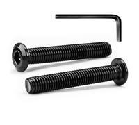 MINHER Tornillos Hexagonales de Cabeza Plana M6 x 45 mm, 20 Piezas, Acero Inoxidable A2 V2A, Óxido Negro, con Llaves Allen
