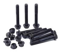 Minho Tornillos de cabeza de brida M10-1,25 x 70 mm en material de acero al carbono, tornillos hexagonales de brida vienen con tuercas de brida, acabado de óxido negro, rosca parcial, 8 juegos