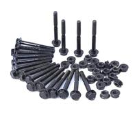 Minho Tornillos de cabeza de brida M6-1.0 x 50 mm en material de acero al carbono, tornillos hexagonales de brida vienen con tuercas de brida, acabado de óxido negro, rosca parcial, 20 juegos