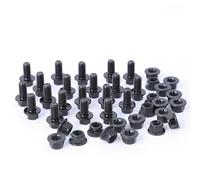 Minho Tornillos de cabeza de brida M8-1,25 x 16 mm en material de acero al carbono, tornillos hexagonales de brida vienen con tuercas de brida, acabado de óxido negro, rosca completa, 20 juegos