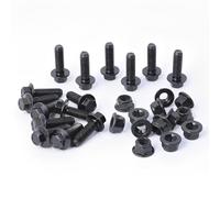 Minho Tornillos de cabeza de brida M8-1,25 x 25 mm en material de acero al carbono, tornillos hexagonales de brida vienen con tuercas de brida, acabado de óxido negro, rosca completa, 15 juegos