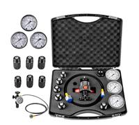 MINHUIJIHUI Kit De Prueba De PresióN De NitróGeno 3500PSI 250BAR, Sistema De Carga De NitróGeno del Acumulador HidráUlico,con 3 ManóMetros, 7 Acoplamientos Y 1 Manguera De Gas