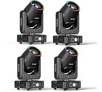 Mini 230W 7R Beam Cabeza movil - Luz de escenario con anillo luminoso RGB 13 Colores14 Gobos Luces de fiesta Moving Head para Discoteca,Club,Espectáculo en vivo,Bar, Boda (4PCS)
