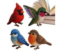 Mini 3D Beaded Animal DIY Kit | Bead Embroidery Craft Set With 4 Cute Animal Designs And Instructions | Handmade Bead Art Ornament Making Kit For Beginners Kids Teens Adults | Desktop Decor Creative H