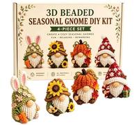 Mini 3D Gnome Beading Craft Kit,Beginners 3D Beaded Animal DIY Kit,Cute Gnome Beading - for Adults Teens Home Office School Classroom Desktop Shelf Entryway