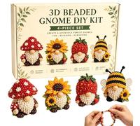 Mini 3D Gnome Beading Craft Kit,Beginners 3D Beaded Animal DIY Kit,Cute Gnome Beading - for Adults Teens Home Office School Classroom Desktop Shelf Entryway