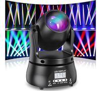 Mini 60W Beam Cabeza Móvil Luces de Escenario, RGBW LED Luces de Fiesta dmx512 Control de Sonido Equipo de Iluminación Profesional para Escenario Espectáculo Disco Bar Fiesta Navidad (Nueva versión)