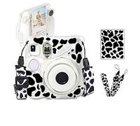 Mini 7+ Clear Camera Case Bundle Set para Fujifilm Instax Mini 7 Plus Accesorios de cámara instantánea con películas bolsillo soporte para fotos, calcomanía adhesiva, correa de hombro ajustable