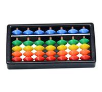 Mini 7 dígitos varillas abacus, aritmética de soroban con cuentas coloridas, juguetes matemáticos educativos calculadores portátiles para jardín de infantes de hogares