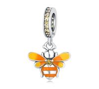 Mini abeja colgante Charm, accesorio de pulsera de plata de ley 925 Charm, compatible con Pandora Bracelet Neckalce