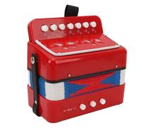 Mini Accordion 7 Key 2 Bass, Instrumento de educación musical, material ABS con fuelle de cuero, Guía de aprendizaje incluida, portátil con hebilla de cinturón
