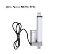MINI ACTUADOR ELÉCTRICO LINEAL 750N 100MM 12V MOTOR MOVIMIENTO PISTA EXTERIOR ROBÓTICA DOMÓTICA BLANCO (Actuador con controlador de control remoto)