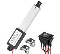 Mini actuador Lineal de 12 V y 4 Pulgadas, Velocidad de 15 mm/s, 13,4 lb/60 N, Resistente al Agua, con Soporte de Montaje para Interruptor de Palanca Remoto, para Puertas de gallineros y Robots (pla