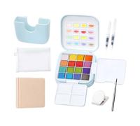 Mini acuarela de pintura 16 colores herramientas compactas de dibujo y pintura