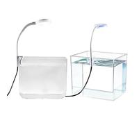Mini Acuario, Base Antideslizante Estable, Poliestireno, Pecera Pequeña con Lámpara De Abrazadera LED, Nano Acuario Cuadrado, Configuración De Fácil Limpieza, para Adultos Y Niños