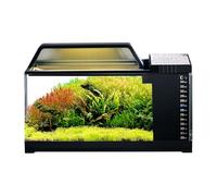 Mini acuario Decor - 11.81x5.12x7.28 in Aquarium Kit | Betta Fish Tank, Tank with LED Lighting and Filter | Small Quiet Pump Kit | Smart Desktop Accessories for Bedroom Decorations