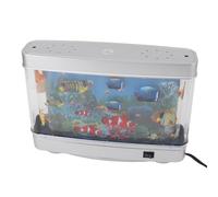Mini Acuario Falso para Pecera Lámpara Decorativa con Peces Tropicales Artificiales Océano Virtual en Movimiento para Dormitorio Escritorio 3D Proyección Luz Noche Regalo