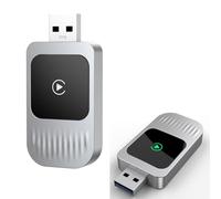 Mini adaptador CarPlay inalámbrico para vehículos CarPlay con cable de fábrica, convierte con cable a CarPlay inalámbrico, USB-A/USB-C, conexión Bluetooth/WiFi de baja latencia para iPhone iOS 10+