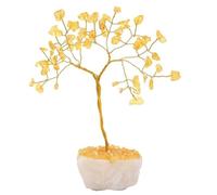 Mini adorno de árbol de piedras preciosas, 13 cm, citrino