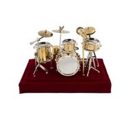 mini adornos de instrumentos musicales Kit de batería de jazz en miniatura, modelo DIY hecho a mano, pequeño instrumento musical, guitarra, exquisita decoración en miniatura, mini batería (Size : 24x