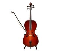 mini adornos de instrumentos musicales Modelo de violonchelo en miniatura con soporte y caja bonito instrumento clásico. (Size : 12cm)