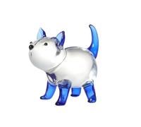 Mini adornos del perro del zodiaco - Combinación del equipo de Crystal Crafts for la decoración del hogar(ChinaBlue)