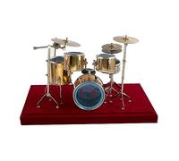Mini Adornos Musicales Cobre Miniatura Jazz Drum Kit Modelo Mini Decoración Adornos Para Casas Cafés (Color : 24cm)