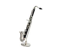 Mini Adornos Musicales Modelo De Clarinete Bajo De Aleación En Miniatura Con Adornos Decorativos De Mini Instrumento Musical De Soporte