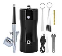 Mini Aerógrafo 0.3mm, Kit de Pistola de Aire 7CC, Bomba de Aire Compacta y Portátil, Rojo - Alta Precisión, Atomización Fina, Para Modelismo y Decoración DIY (negro)