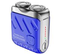 Mini afeitadora eléctrica de doble cabeza, impermeable, recargable por USB, para hombres, aleación de zinc, Ipx7, carga rápida tipo C, indicador de batería LED para viajes