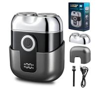 Mini Afeitadora Eléctrica Hombre - Afeitadora de Viaje Impermeable IPX6 con Pantalla LED, USB-C Rápido, Silenciosa & Portátil - Gris