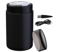 Mini afeitadora eléctrica para hombre, portátil de viaje, afeitado en seco y húmedo, USB recargable, carga rápida 1 hora, afeitado de minutos 60, impermeable, carga de cable con limpieza de cepillo