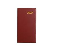 Mini agenda bidiaria DWFEYOI 2025 de bolsillo, 2 días por página, pequeña agenda semanal 2025, 1 semana en 4 páginas, tapa dura de piel sintética, A6, 18 x 10 cm, color rojo