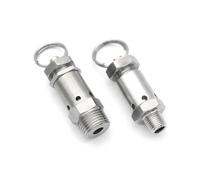 Mini Air Release Pressure Relief Safety Valve 1/4" 1/2" BSPT Male 1-8 Bar Exhaust SS304 Stainless Steel Sanitary Homebrew(1/4",2 Bar Fixed)