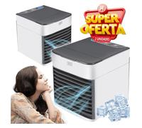 Mini aire acondicionado climatizado portátil klack | pack de 2 unidades | ventilador silencioso y humidificador | frio | aire fresco