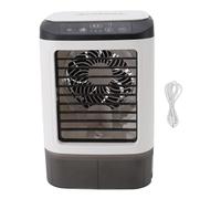 Mini aire acondicionado, enfriador de aire portátil de 12 W con humidificador, ventilador de nebulización, alimentado por USB, tanque de agua de 900 ml, caja de hielo, pequeño