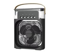 Mini aire acondicionado portátil 4 en 1, mini ventilador refrigerador de agua, climatizador silencioso, ventilador evaporación humidificador tipo C con temporizador